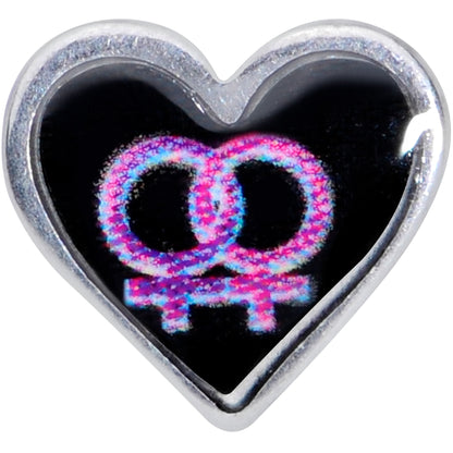 20 Gauge 5/16 Lesbian Love Heart Nose Bone