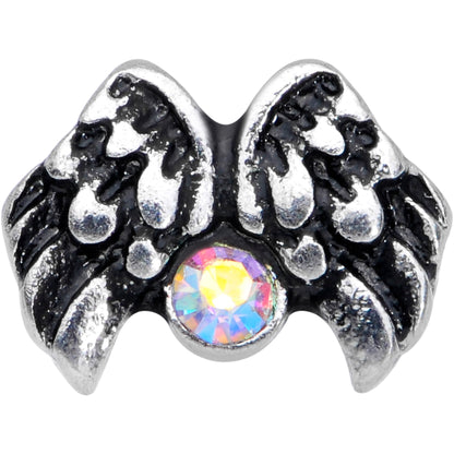 16 Gauge 1/4 Aurora Gem Angel Wings Cartilage Tragus Earring