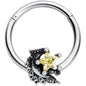 16 Gauge 3/8 Yellow Gem Shooting Star Hinged Segment Ring