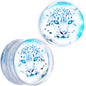 Clear Blue Acrylic Animal Cheetah Saddle Plug Set 2 Gauge to 1 Inch