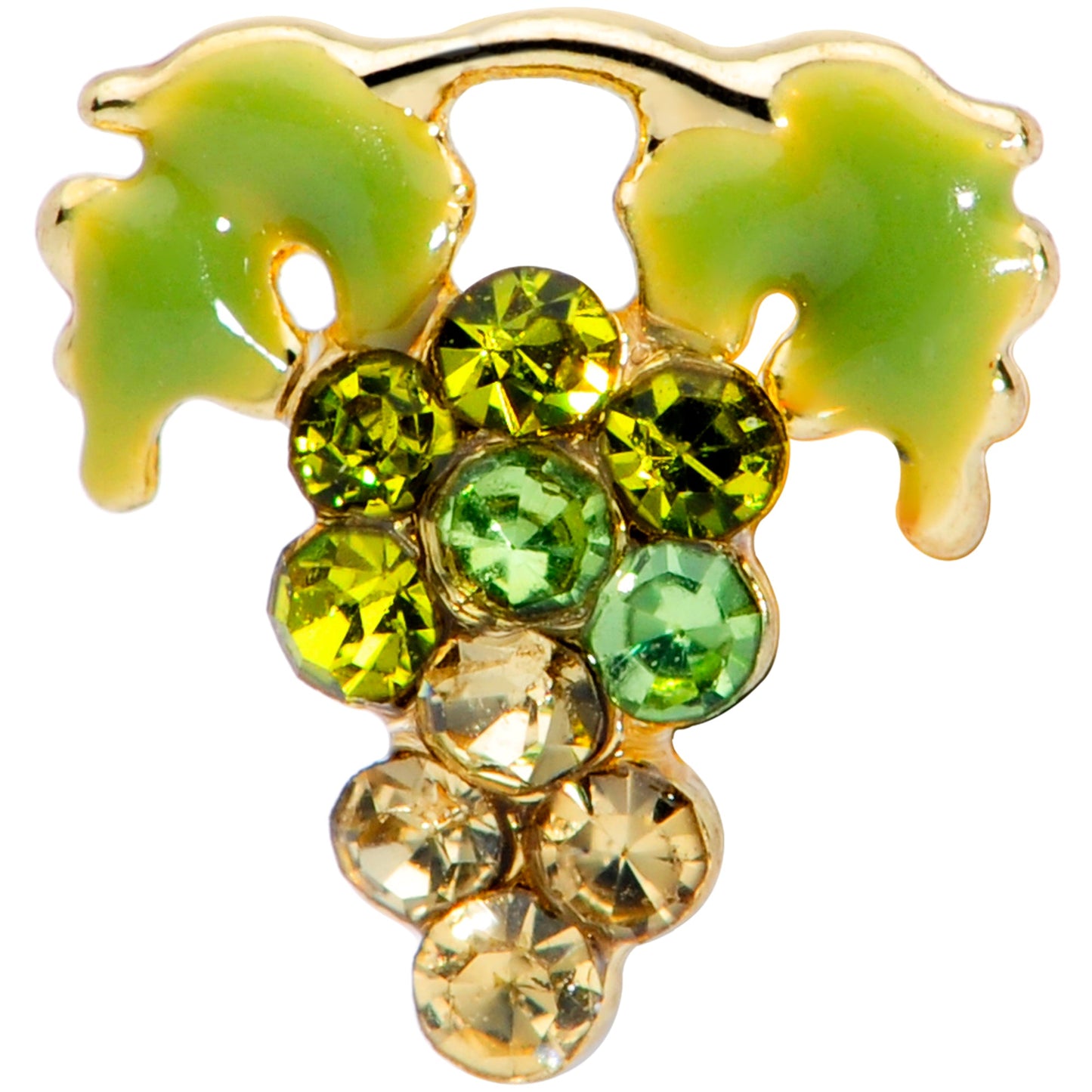 16 Gauge 5/16 Green Gem Gold Tone Bunch of Grapes Labret Monroe Tragus