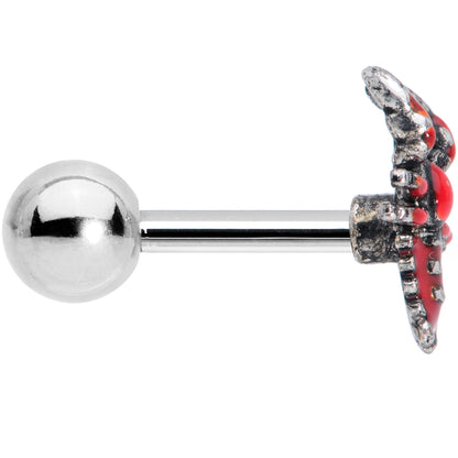 16 Gauge 1/4 Red Atlantic Lobster Cartilage Tragus Earring