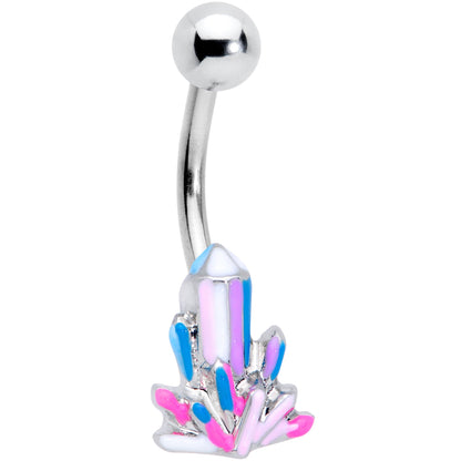 Pink White Geology Belly Ring