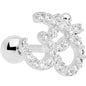 16 Gauge 1/4 Clear CZ Gem Amazing Om Cartilage Tragus