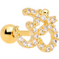 16 Gauge 1/4 Clear CZ Gem Gold Tone Amazing Om Cartilage Tragus
