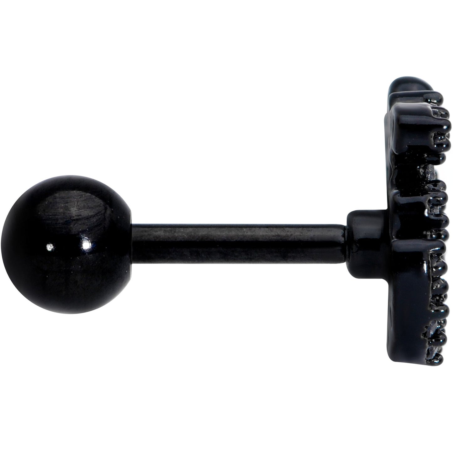 16 Gauge 1/4 Clear CZ Gem Black PVD Amazing Om Cartilage Tragus