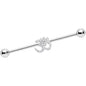 14 Gauge Clear CZ Gem Amazing Om Industrial Barbell 38mm