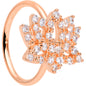 18 Gauge 3/8 Clear CZ Gem Rose Gold Tone Lotus Flower Nose Hoop