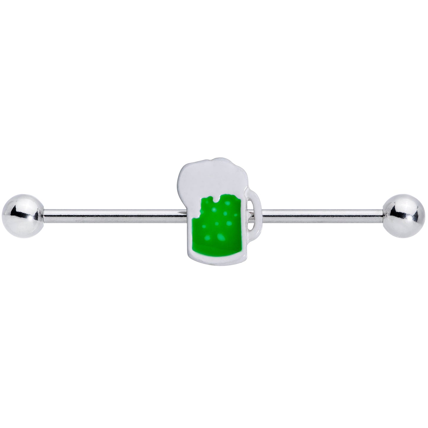 14 Gauge Green Beer St Patricks Day Industrial Barbell Set of 2 38mm