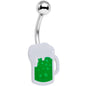 Green Happy Hour Beer St Patricks Day Belly Ring