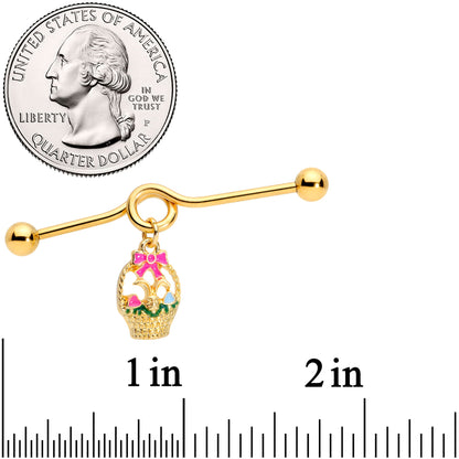 14 Gauge Gold Tone Easter Basket Glow Dangle Project Bar 38mm