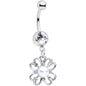 Clear Gem Sumptuous Shamrock St Patricks Day Dangle Belly Ring