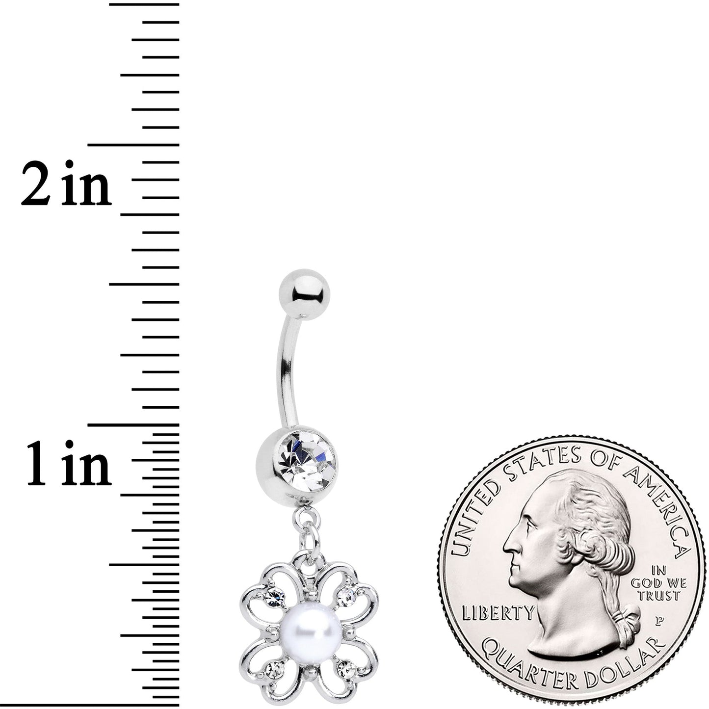 Clear Gem Sumptuous Shamrock St Patricks Day Dangle Belly Ring