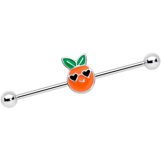 14 Gauge Citrus Fun Orange Fruit Industrial Barbell 38mm