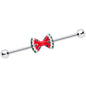 14 Gauge Red Sweet Summer Watermelon Bow Industrial Barbell 38mm