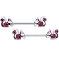 14 Gauge 5/8 Snacking Squirrel Barbell Nipple Ring Set