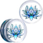 Clear Blue Acrylic Lotus Flower Saddle Plug Set
