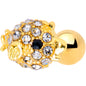 16 Gauge 1/4 Clear Gem Gold Tone Fish Cartilage Tragus Earring