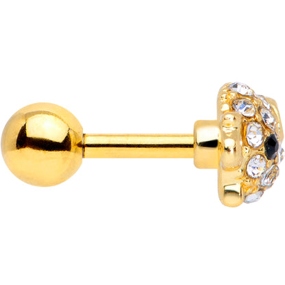 16 Gauge 1/4 Clear Gem Gold Tone Fish Cartilage Tragus Earring