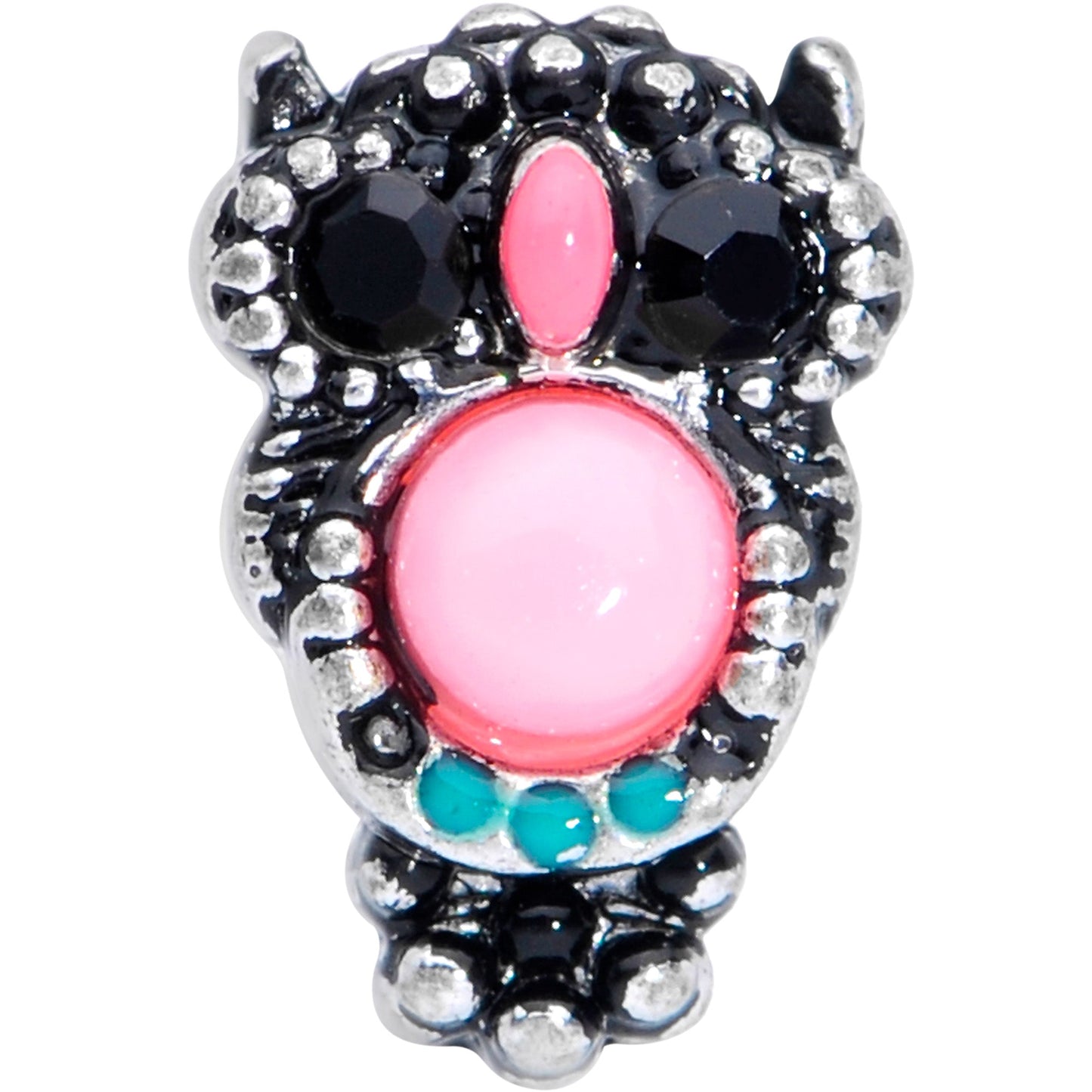 16 Gauge 5/16 Black Gem Pink Orb Owl Labret Monroe Tragus