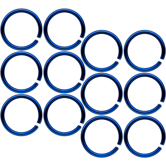 18 Gauge 5/16 Blue Tone Anodized Seamless Circular Ring Set of 12