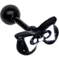 16 Gauge 1/4 Black White Formal Bow Cartilage Tragus Earring