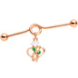 14 Gauge Rose Gold Tone Heart Flower Music Dangle Project Bar 38mm