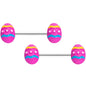 14 Gauge 9/16 Pink Easter Egg Barbell Nipple Ring Set