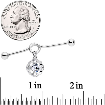 14 Gauge Clear Gem Classic Clover Dangle Project Bar 38mm