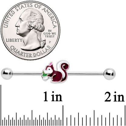 14 Gauge Snacking Squirrel Industrial Barbell 38mm