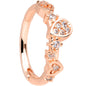 16 Gauge 3/8 Clear CZ Gem Rose Gold Tone Tears Hearts Hinged Segment Ring