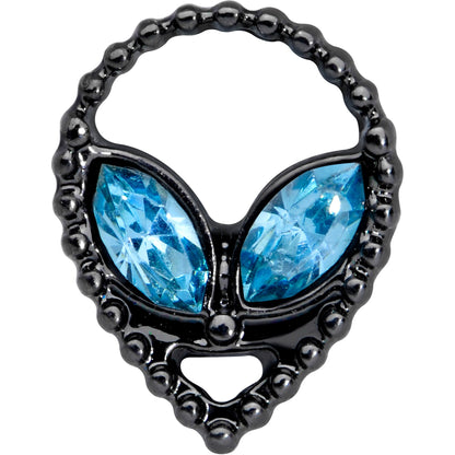16 Gauge 1/4 Aqua Gem Black Alien Cartilage Tragus