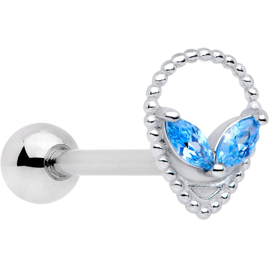 Aqua Gem Alien Barbell Tongue Ring