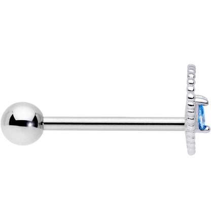 Aqua Gem Alien Barbell Tongue Ring