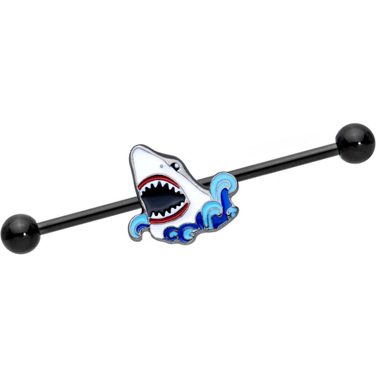 14 Gauge Black Shark Bite Industrial Barbell 38mm