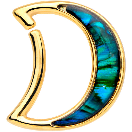 16 Gauge 3/8 Gold Tone Moon Sea Left Ear Closure Ring
