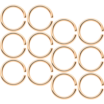 18 Gauge 5/16 Rose Gold Tone Anodized Seamless Circular Ring Set of 12