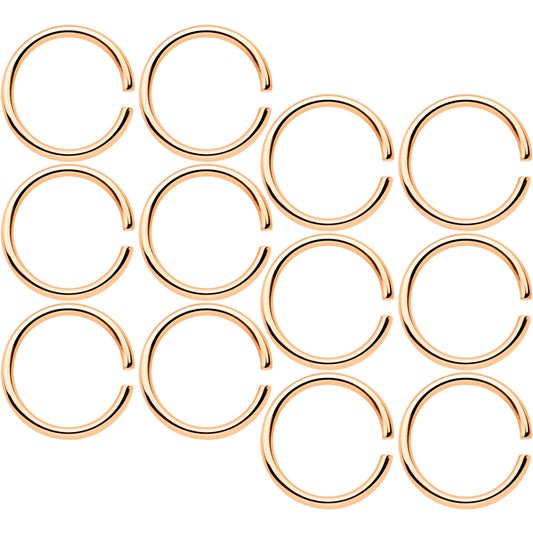 18 Gauge 5/16 Rose Gold Tone Anodized Seamless Circular Ring Set of 12