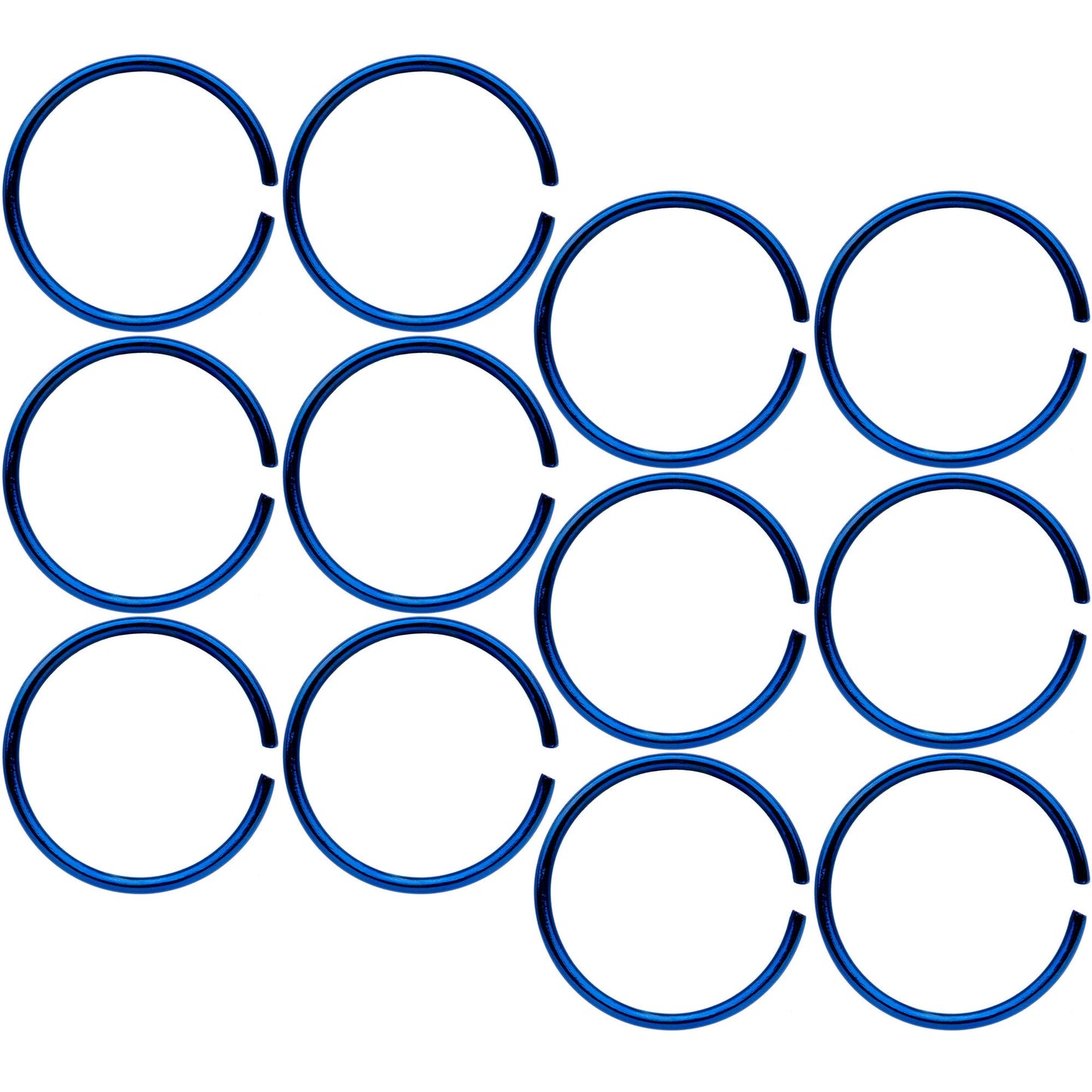 22 Gauge 5/16 Blue Anodized Seamless Circular Ring Set of 12