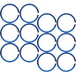 22 Gauge 5/16 Blue Anodized Seamless Circular Ring Set of 12