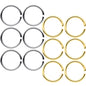 18 Gauge 5/16 Steel Gold Tone Anodized Seamless Circular Ring Set of 12