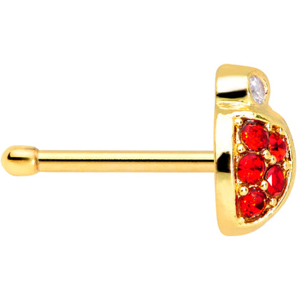 20 Gauge 7mm Red Gem Gold Tone Ladybug Nose Bone