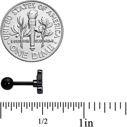16 Gauge 1/4 Black Shark Bite Cartilage Tragus Earring