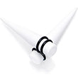 White Matte Acrylic Straight Taper Set 2 Gauge to 00 Gauge