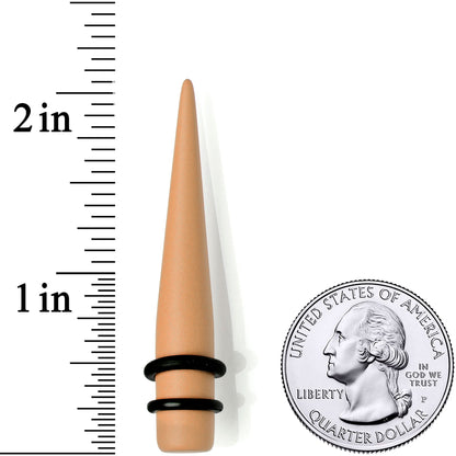 Tan Matte Acrylic Straight Taper Set 2 Gauge to 00 Gauge