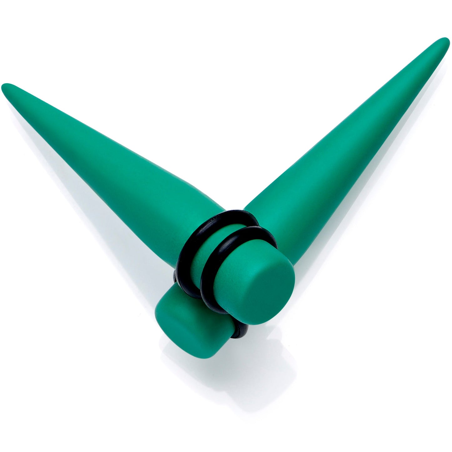Green Matte Acrylic Straight Taper Set 2 Gauge to 00 Gauge