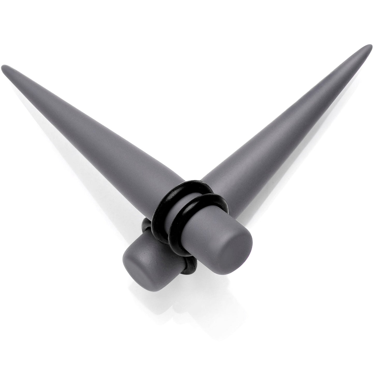 Grey Matte Acrylic Straight Taper Set 2 Gauge to 00 Gauge