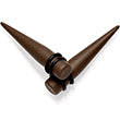 Dark Brown Matte Acrylic Straight Taper Set 12 Gauge to 00 Gauge