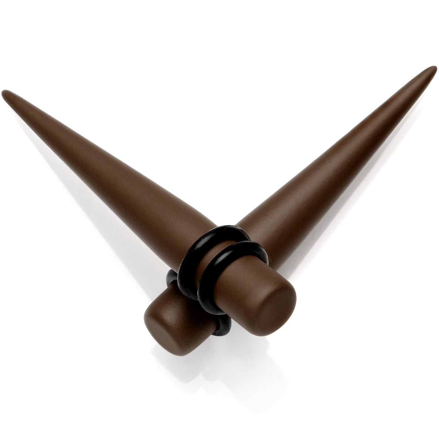 Dark Brown Matte Acrylic Straight Taper Set 12 Gauge to 00 Gauge