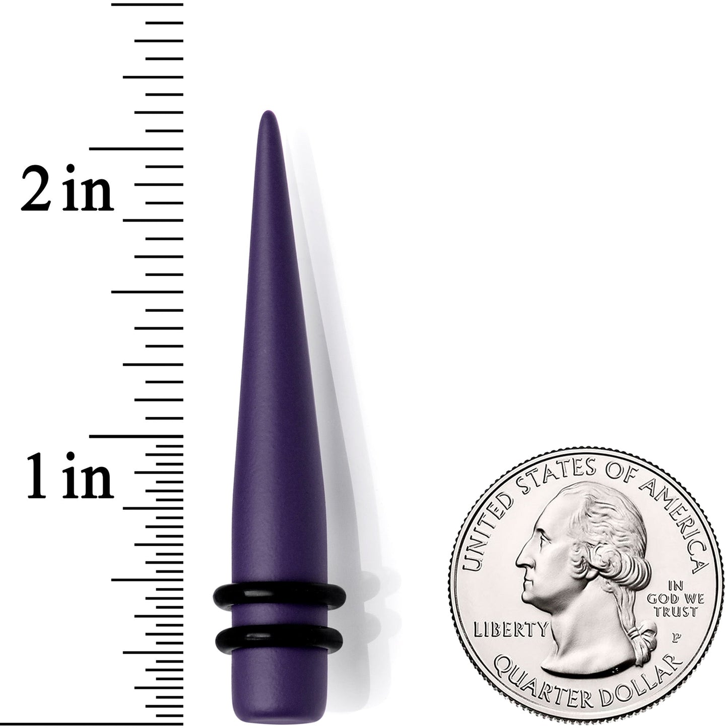 Dark Purple Matte Acrylic Straight Taper Set 12 Gauge to 00 Gauge